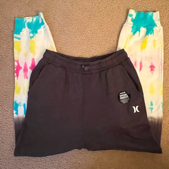 NWT Hurley Gender Neutral Kids Tie dye Dip Bottom Joggers - Picture 2 of 6